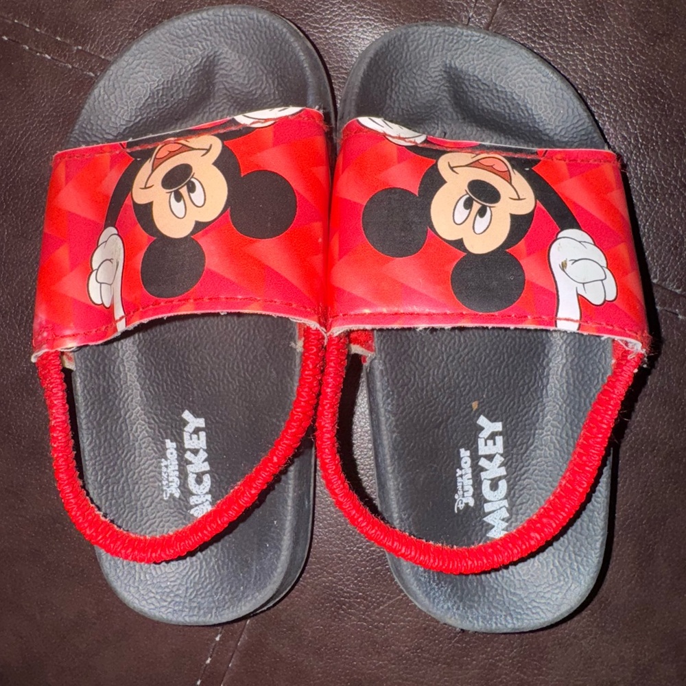 Disney Mickey Mouse Red Kids Sandals - Size 7/8